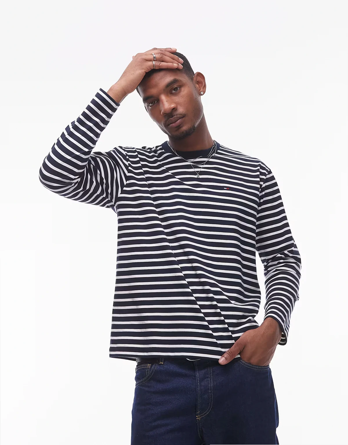 Breton stripes long sleeve t-shirt in navy