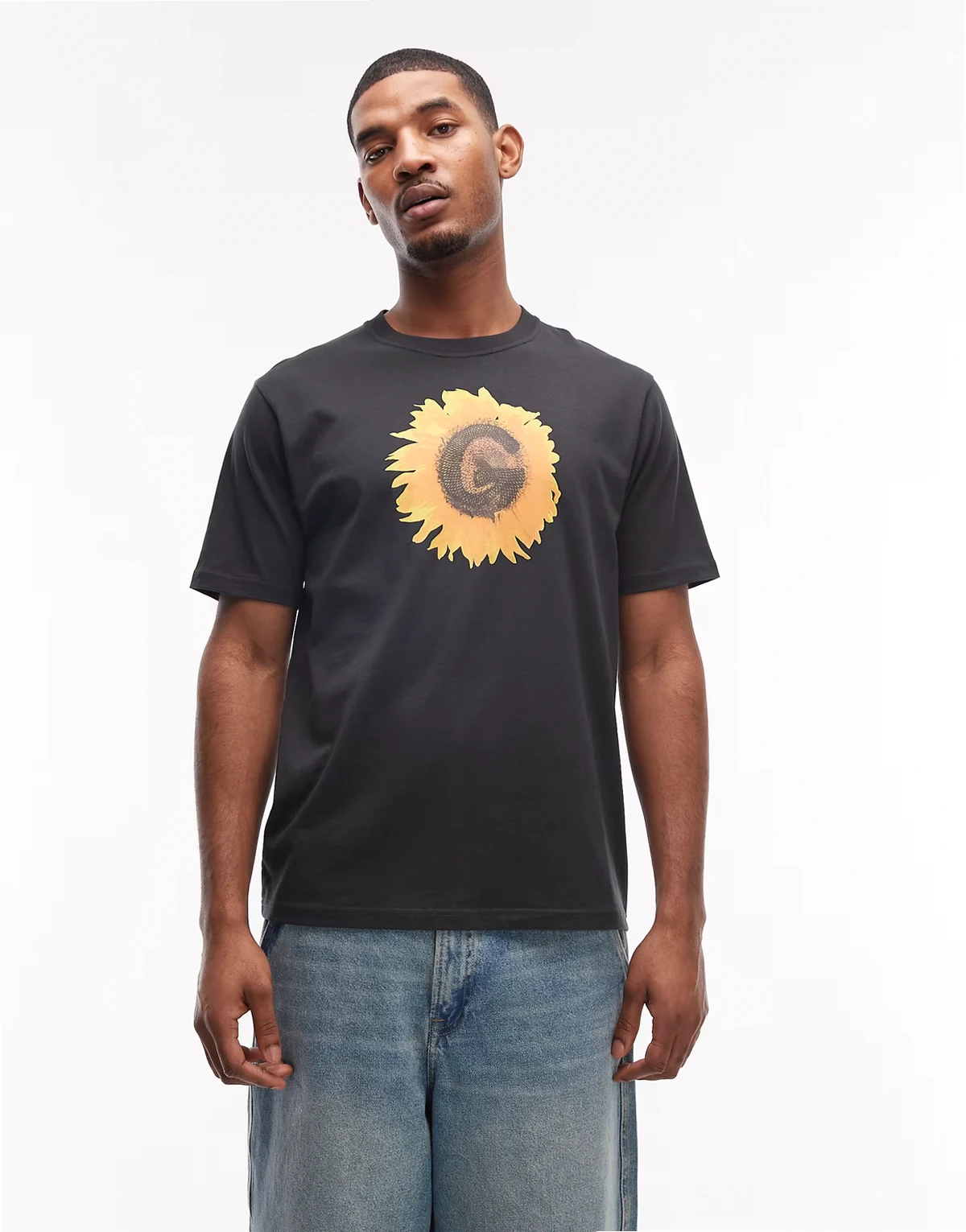 G flower short sleeve graphic tee in black