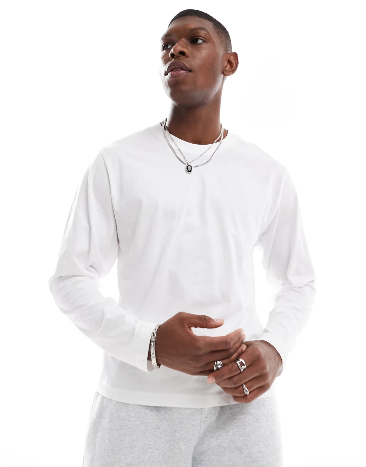 long sleeve T-shirt in white