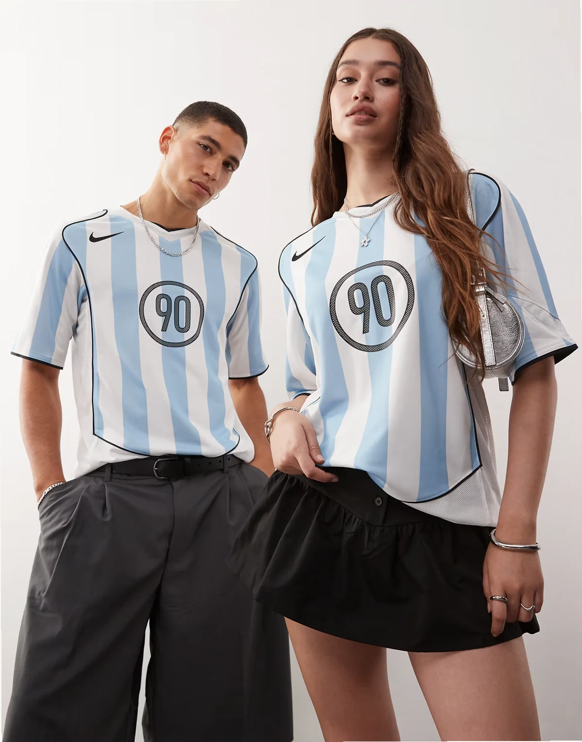 T90 soccer shirt in white and blue