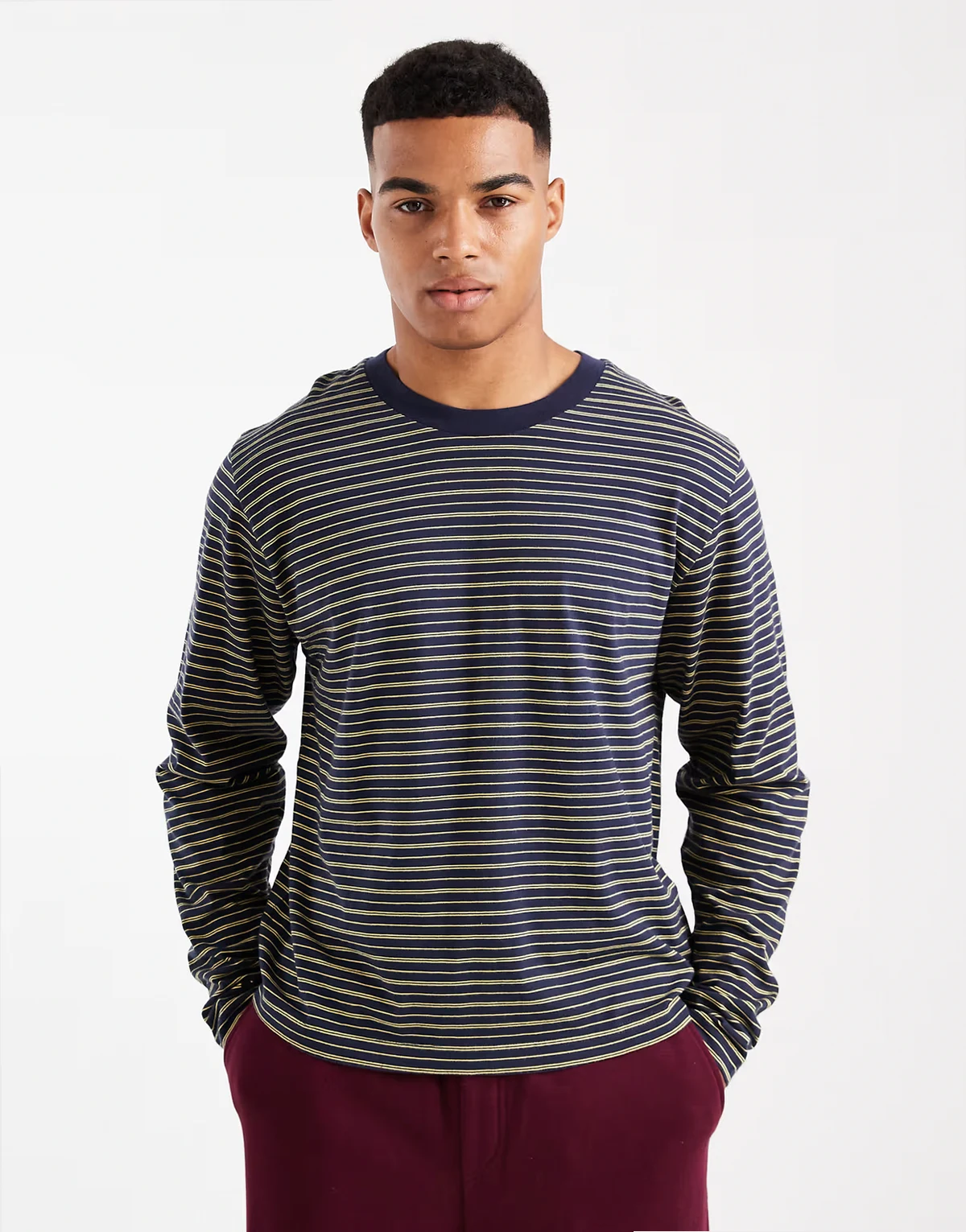 Cropped fit long sleeve in multi