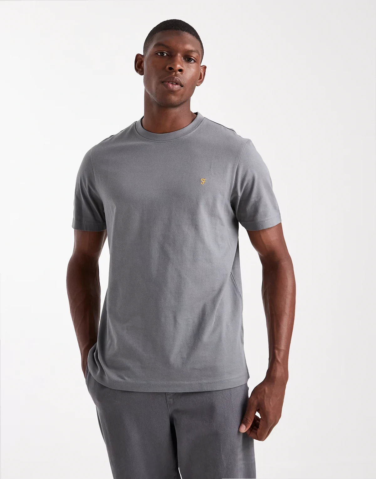 – Danny – Kurzärmliges Regular-Fit-T-Shirt in Grau