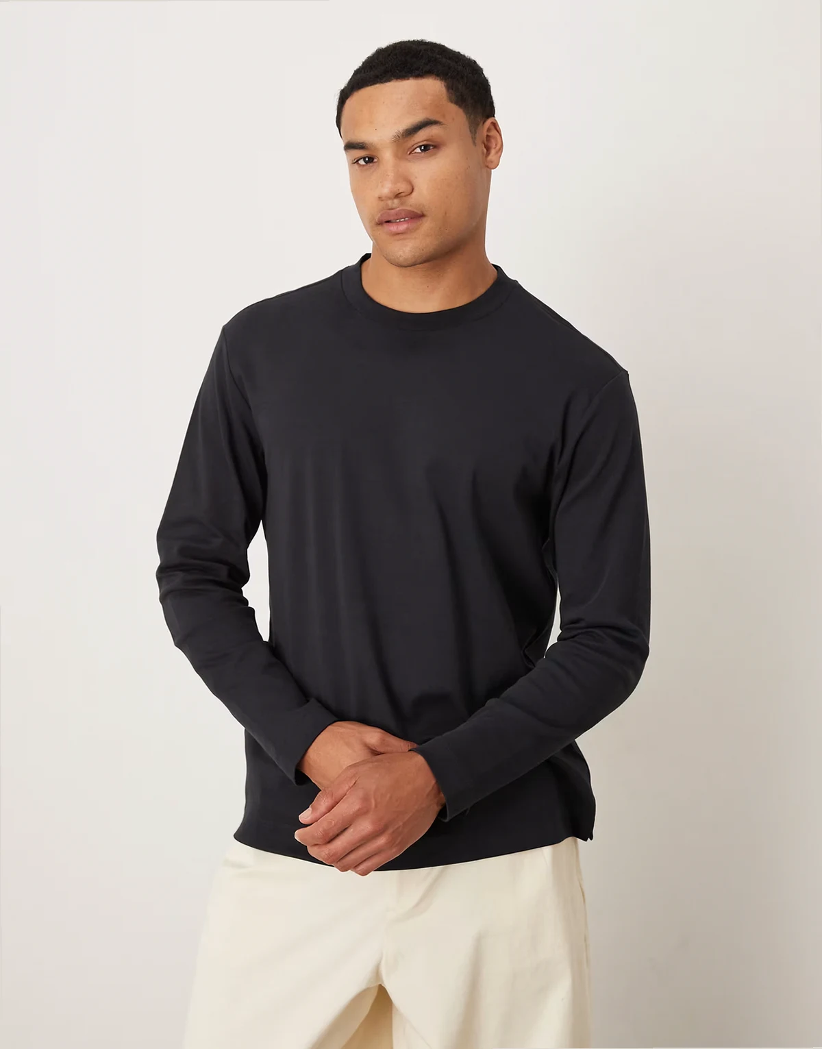 – Langärmliges T-Shirt aus Baumwolle in Marineblau