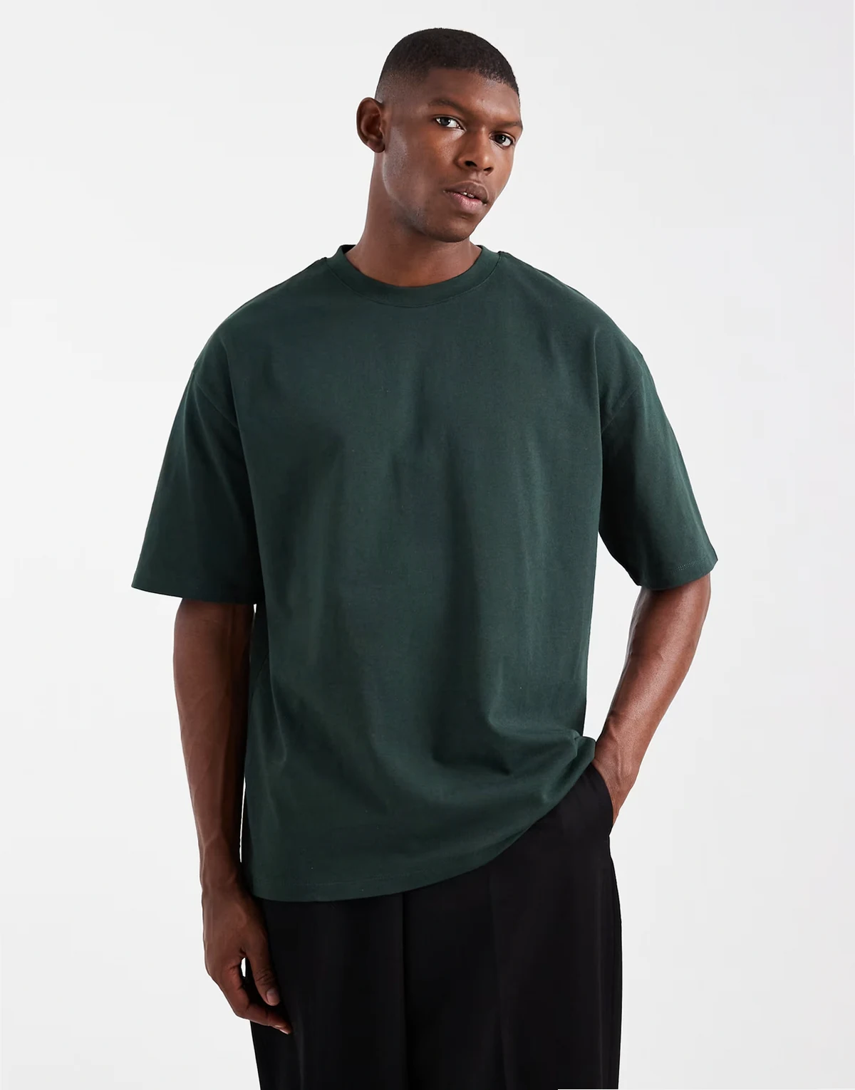 – Gruby turkusowy T-shirt oversize