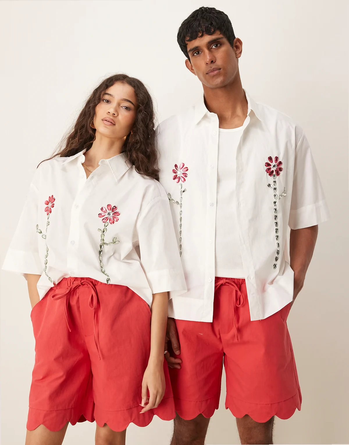 Sister Jane shirt with flower detailing in white - part of a set