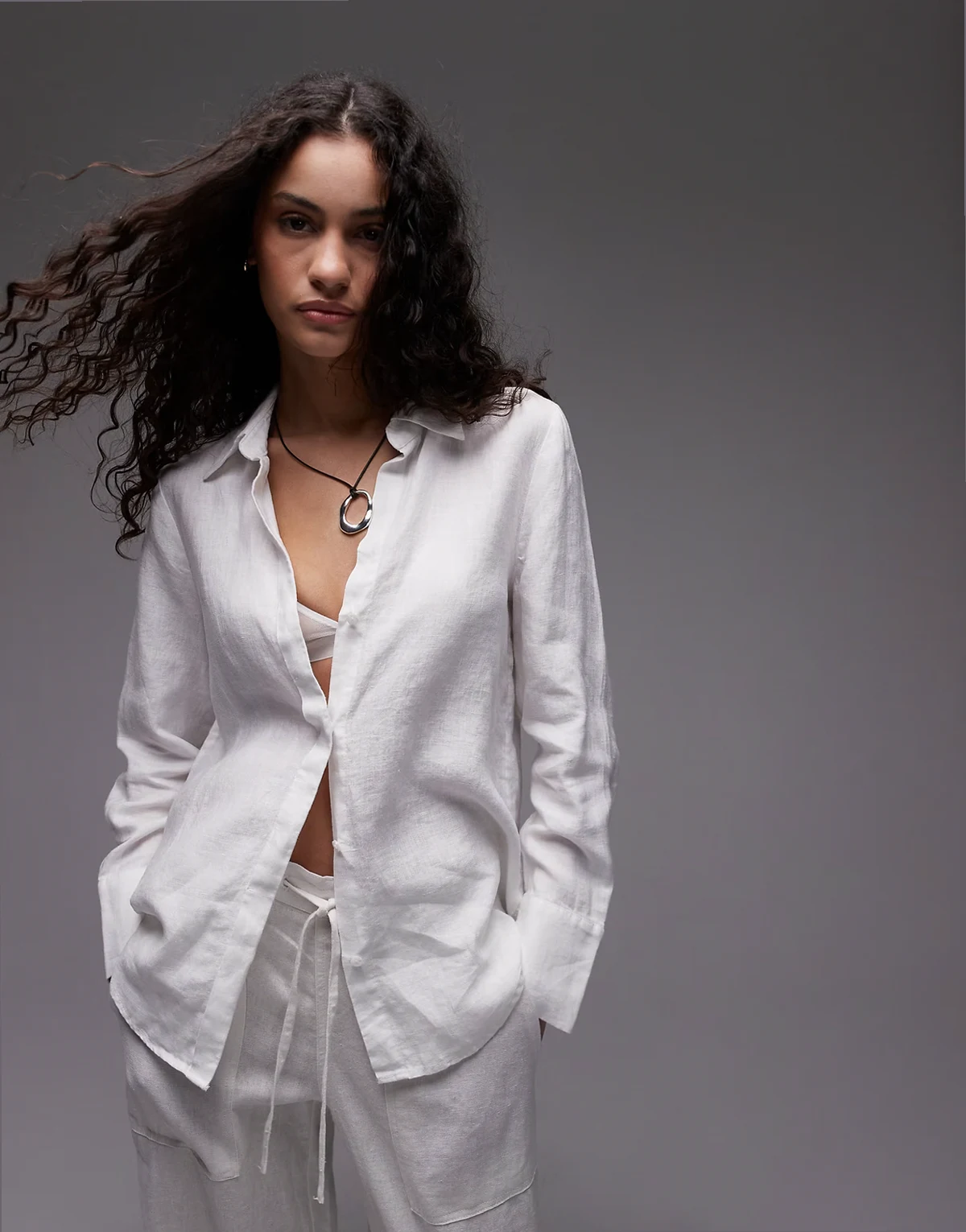 – Classic – Leinenhemd in Weiß