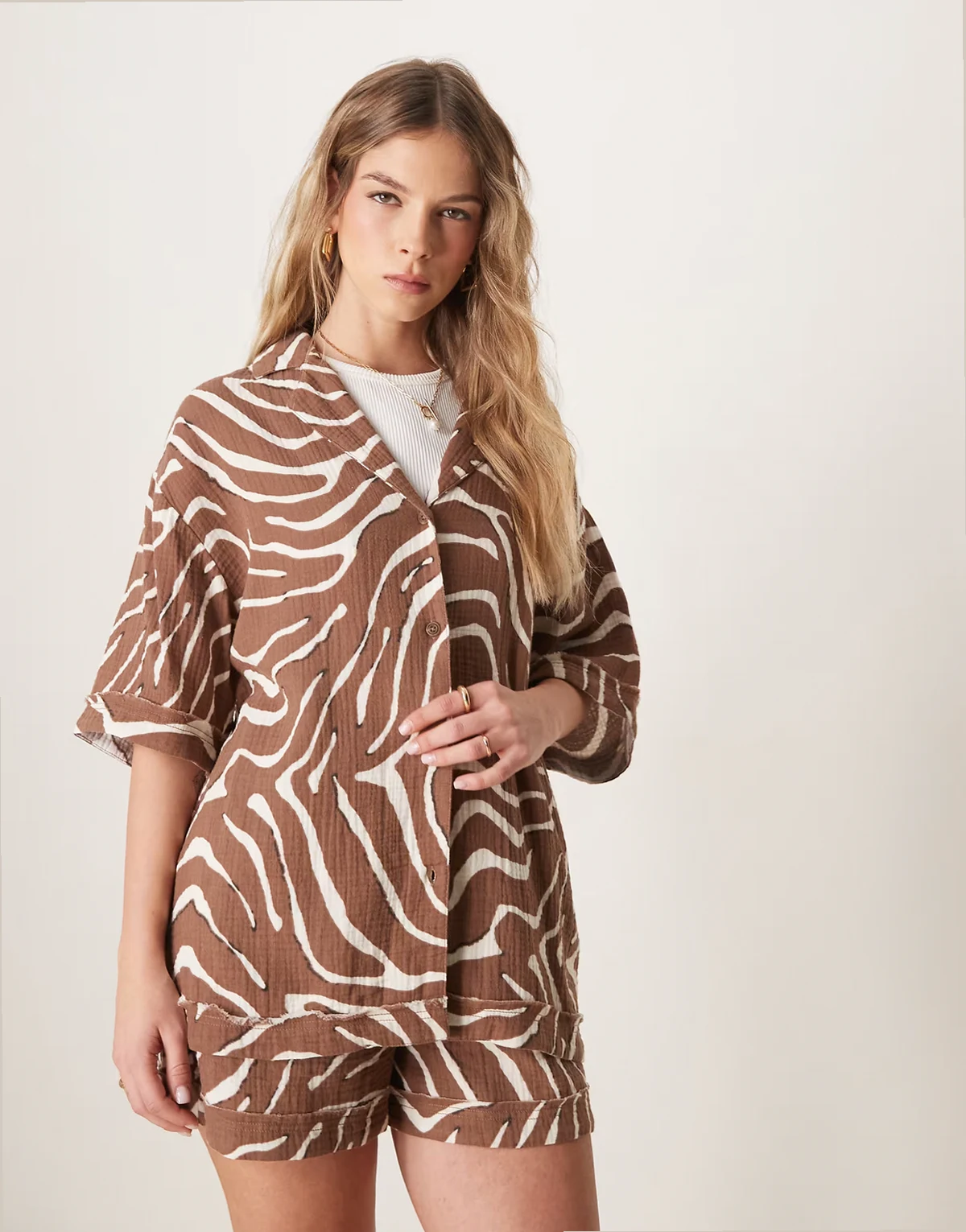 cheesecloth shirt in zebra print - part of a set