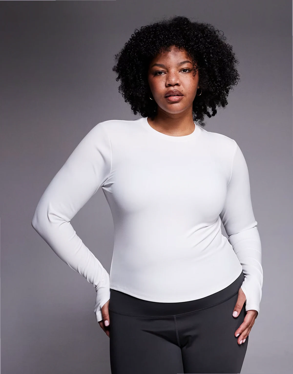 Curve Icon soft touch studio long sleeve baby t-shirt in white