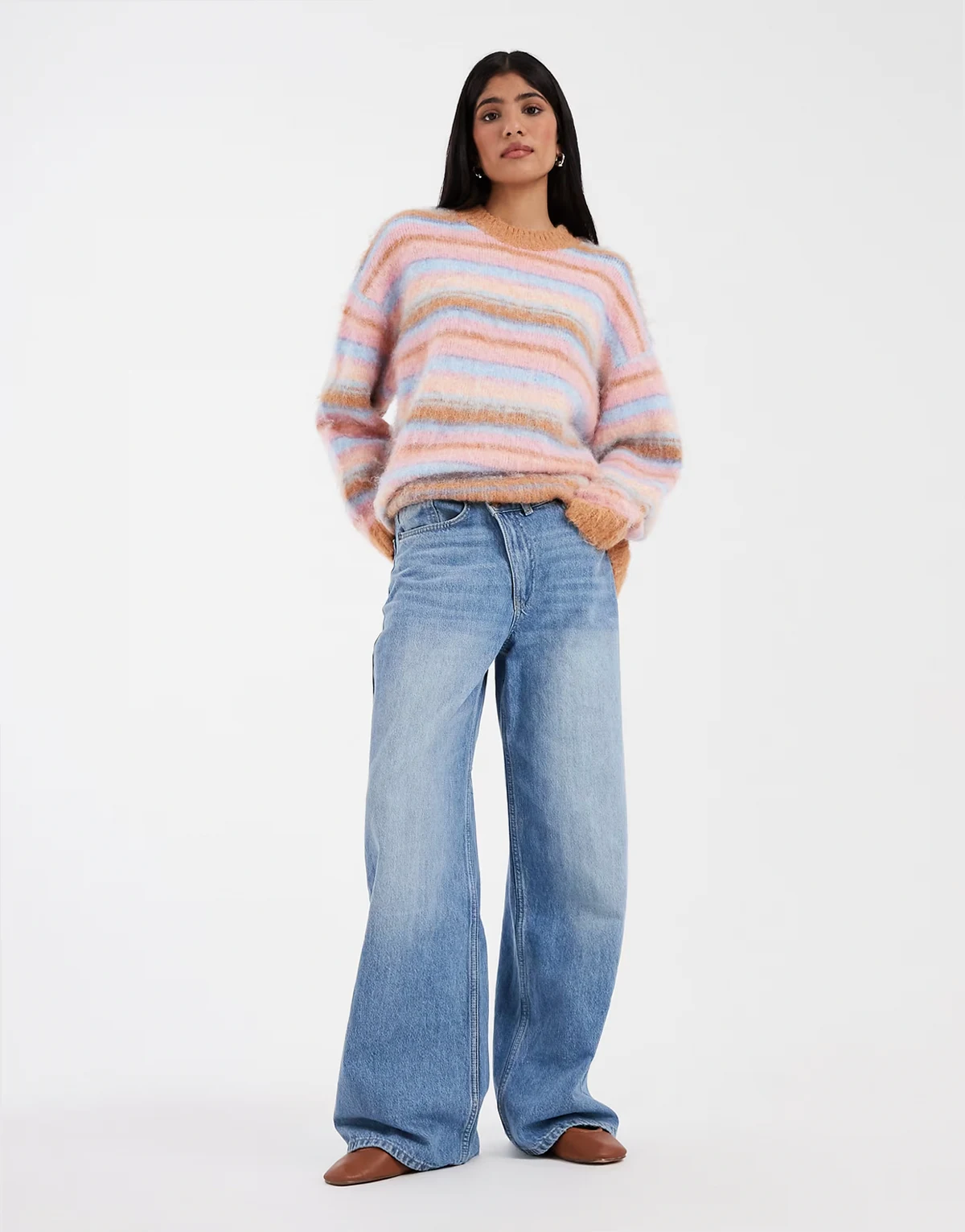 stripe oversized sweater in multi