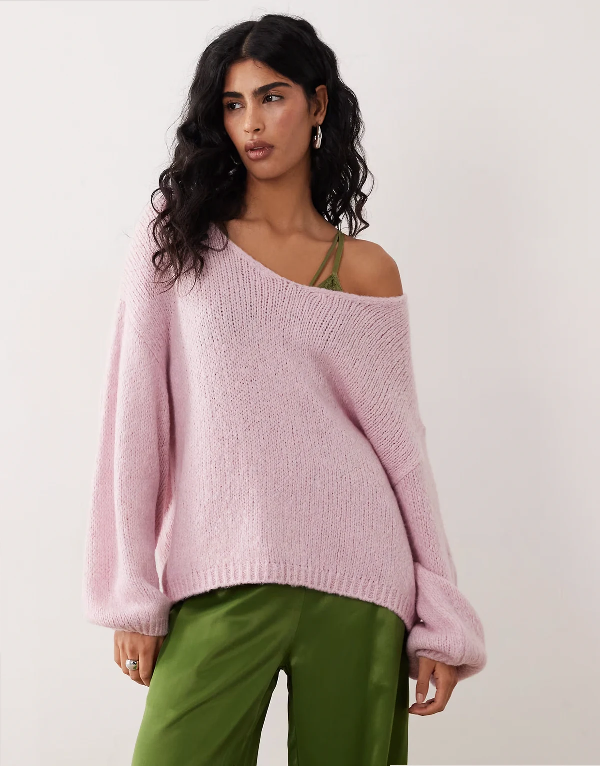 – Wendbarer Oversize-Strickpullover in Hellrosa