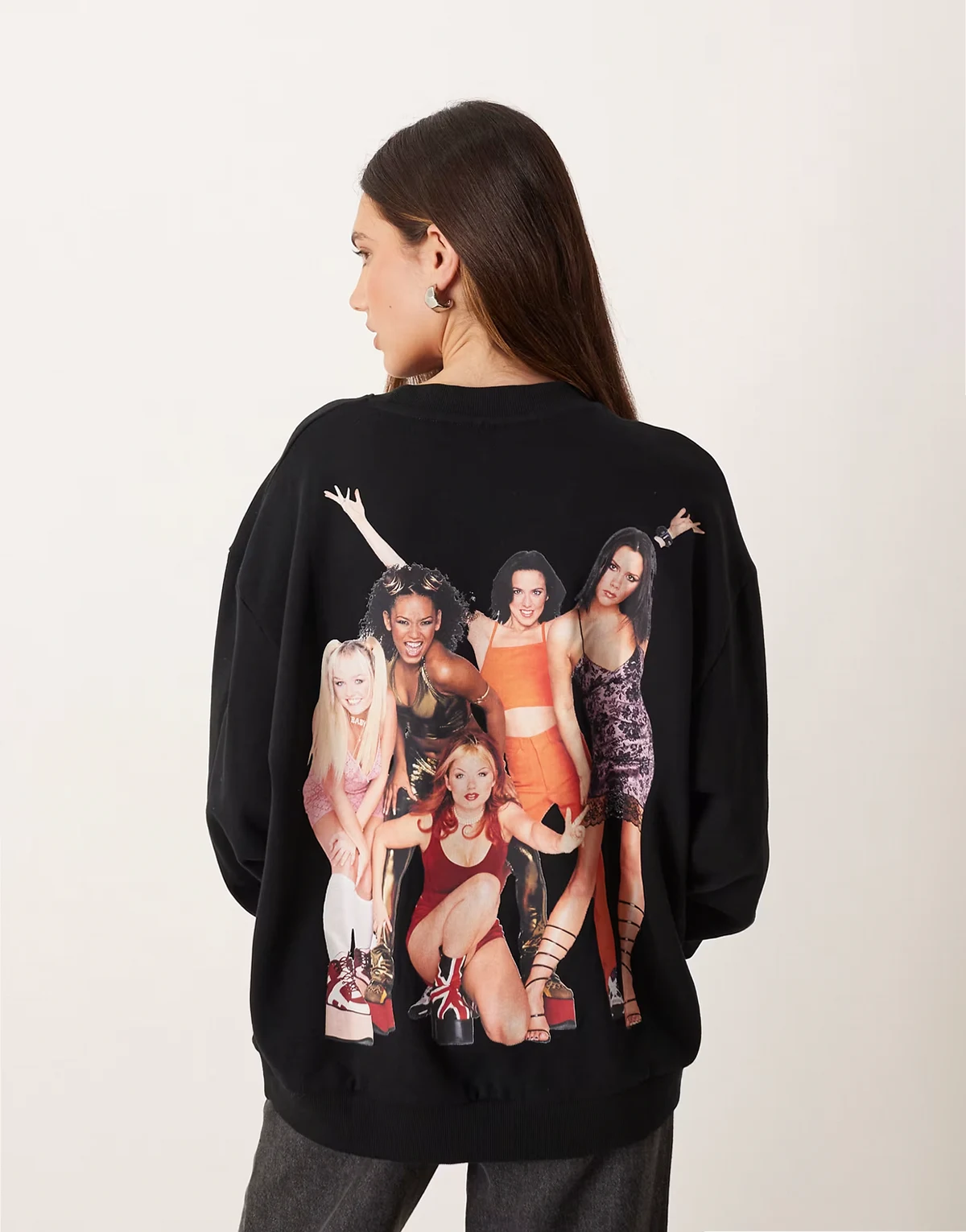 – Oversize-Sweatshirt in Schwarz mit „Spice Girls“-Print