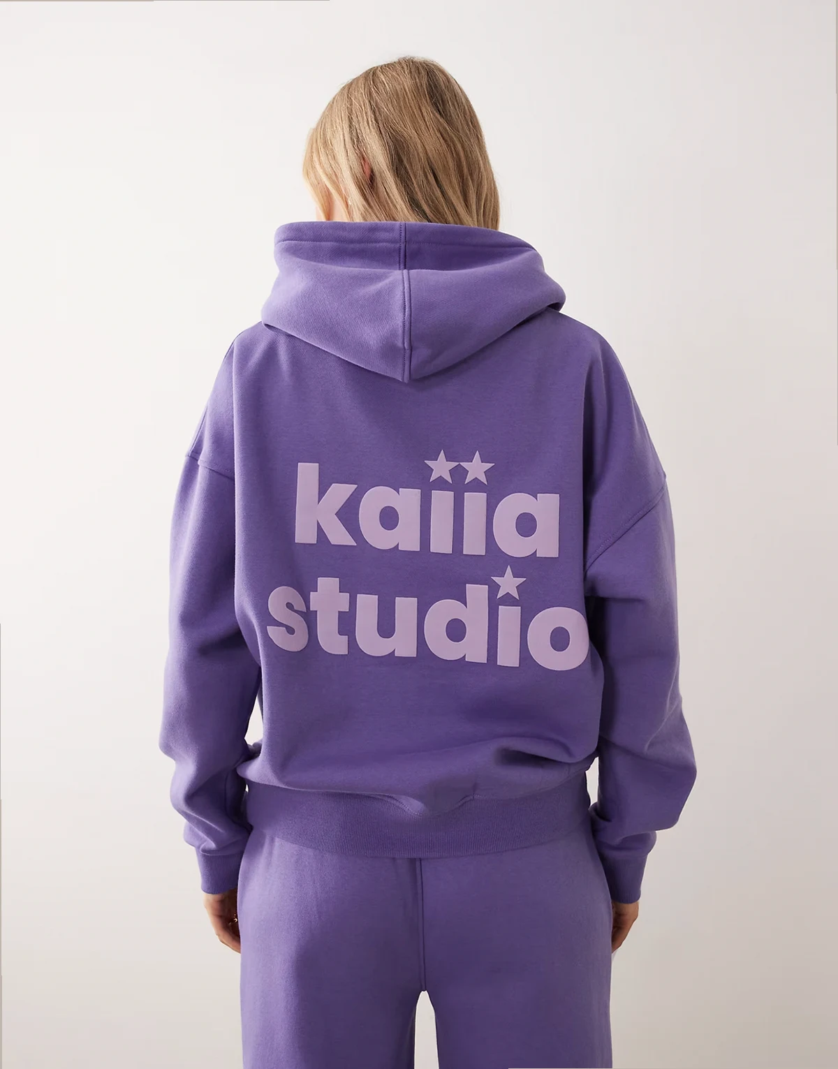 Studio cotton rich star logo oversized hoodie in purple and lilac - part of a set