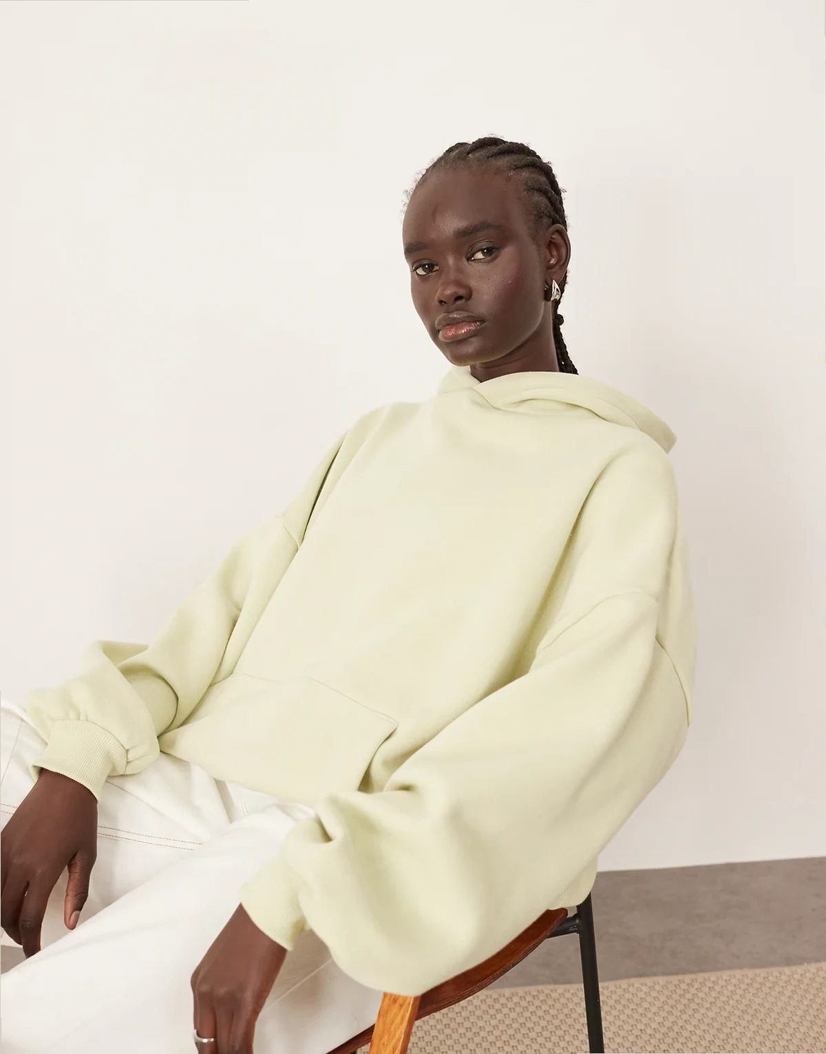 oversized premium heavy weight hoodie in pistachio