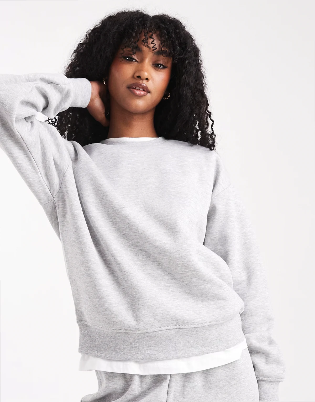 oversized sweatshirt in light heather gray - part of a set
