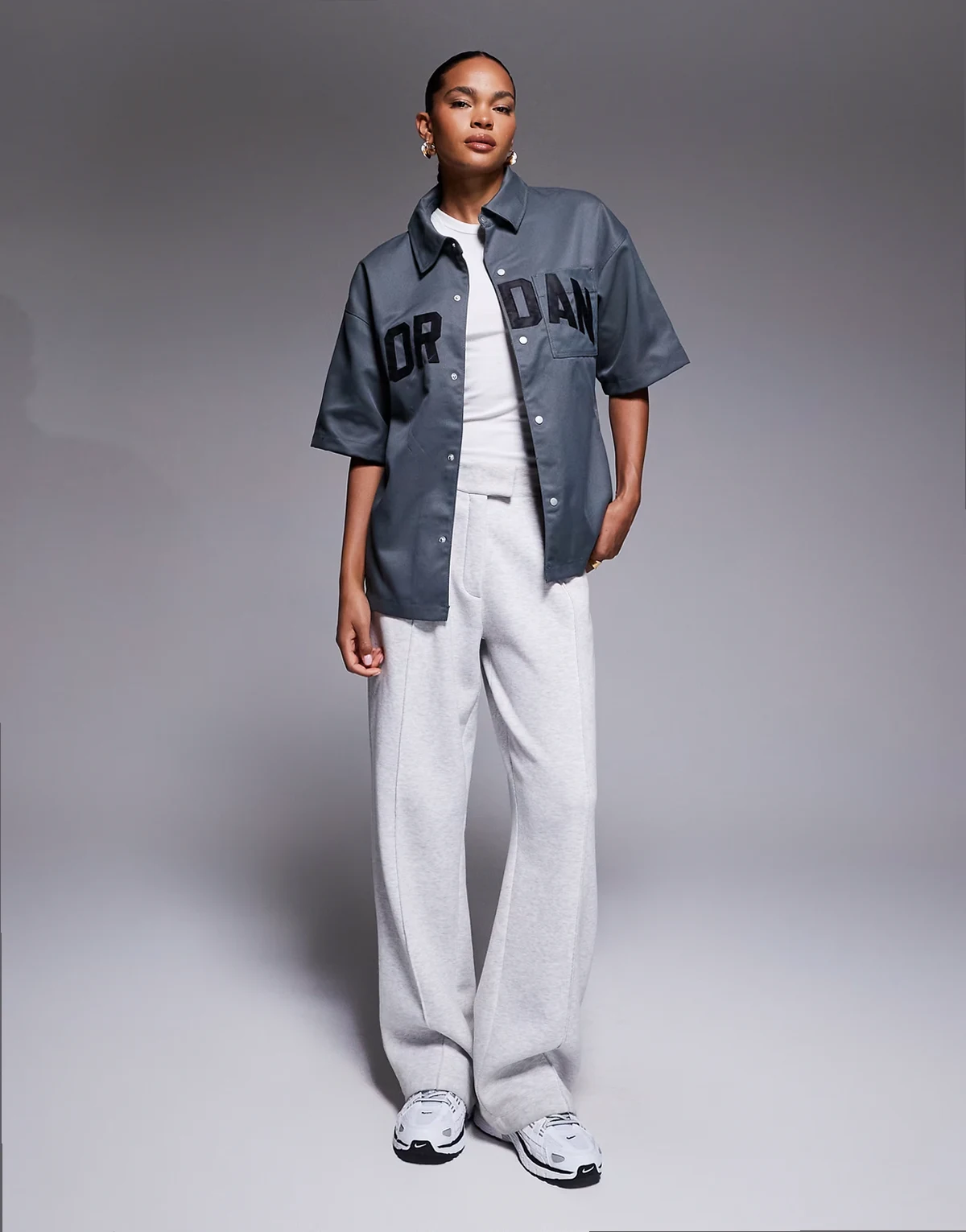 Nike Air Jordan woven shirt in dark gray