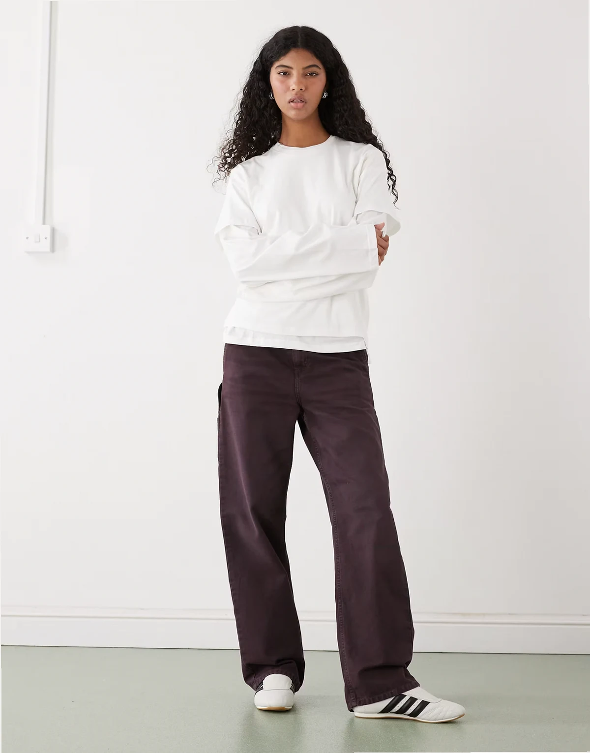 – Langärmliges, zweilagiges Oberteil in Wollweiß