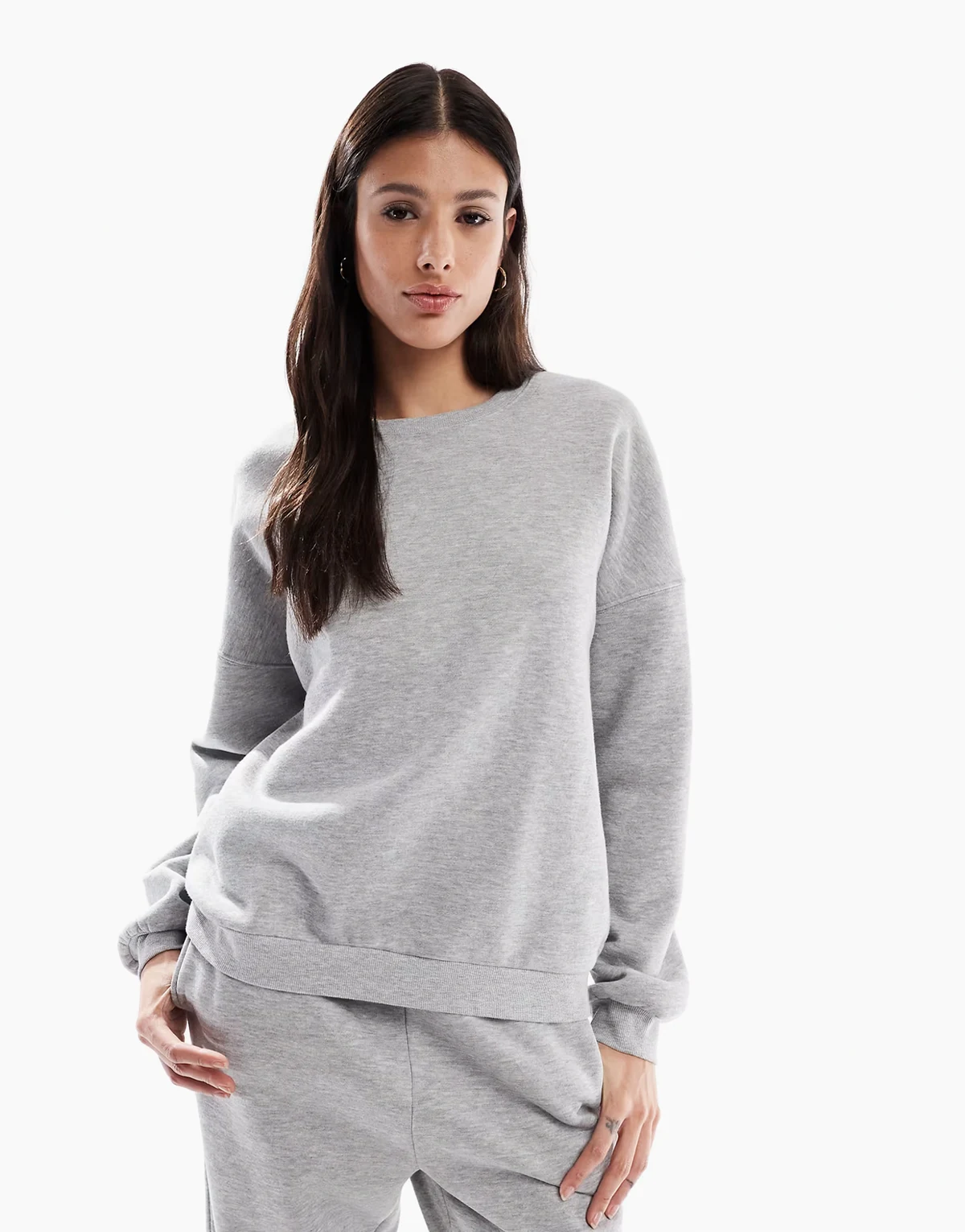 oversized sweatshirt in light gray - part of a set