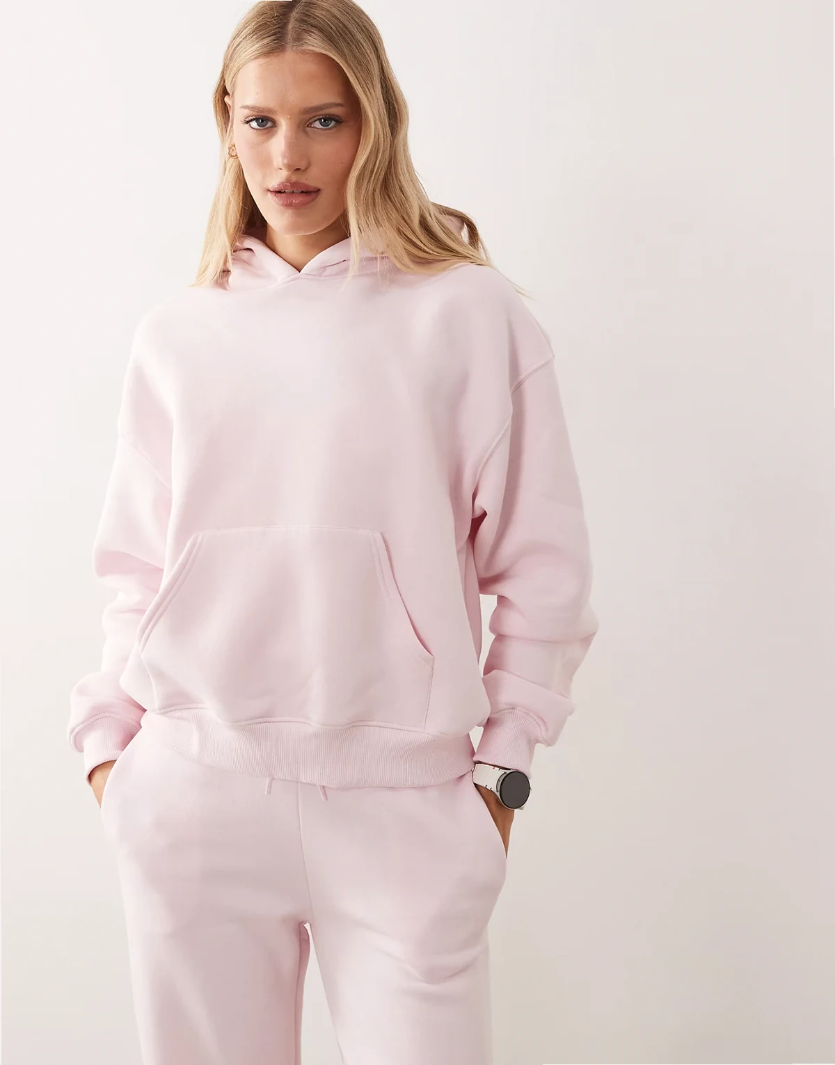 oversized hoodie in light pink - part of a set