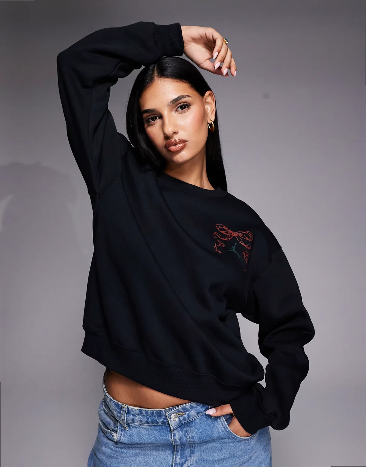 Nike Air Jordan Christmas graphic sweatshirt in black