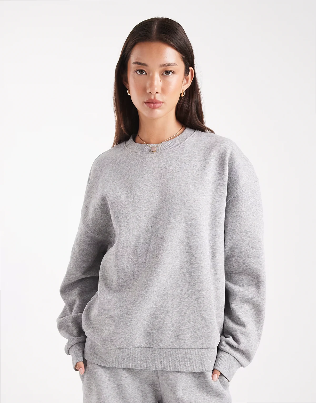 ultimate oversized brushback sweatshirt in gray heather