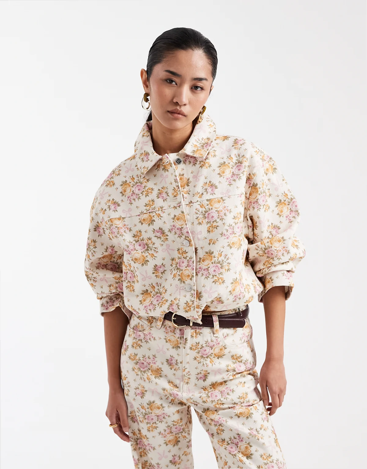 all over floral denim jacket - part of a set