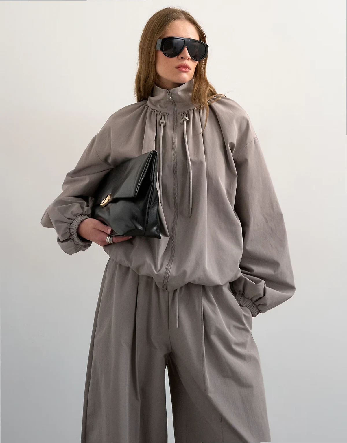 lightweight anorak jacket in gray - part of a set