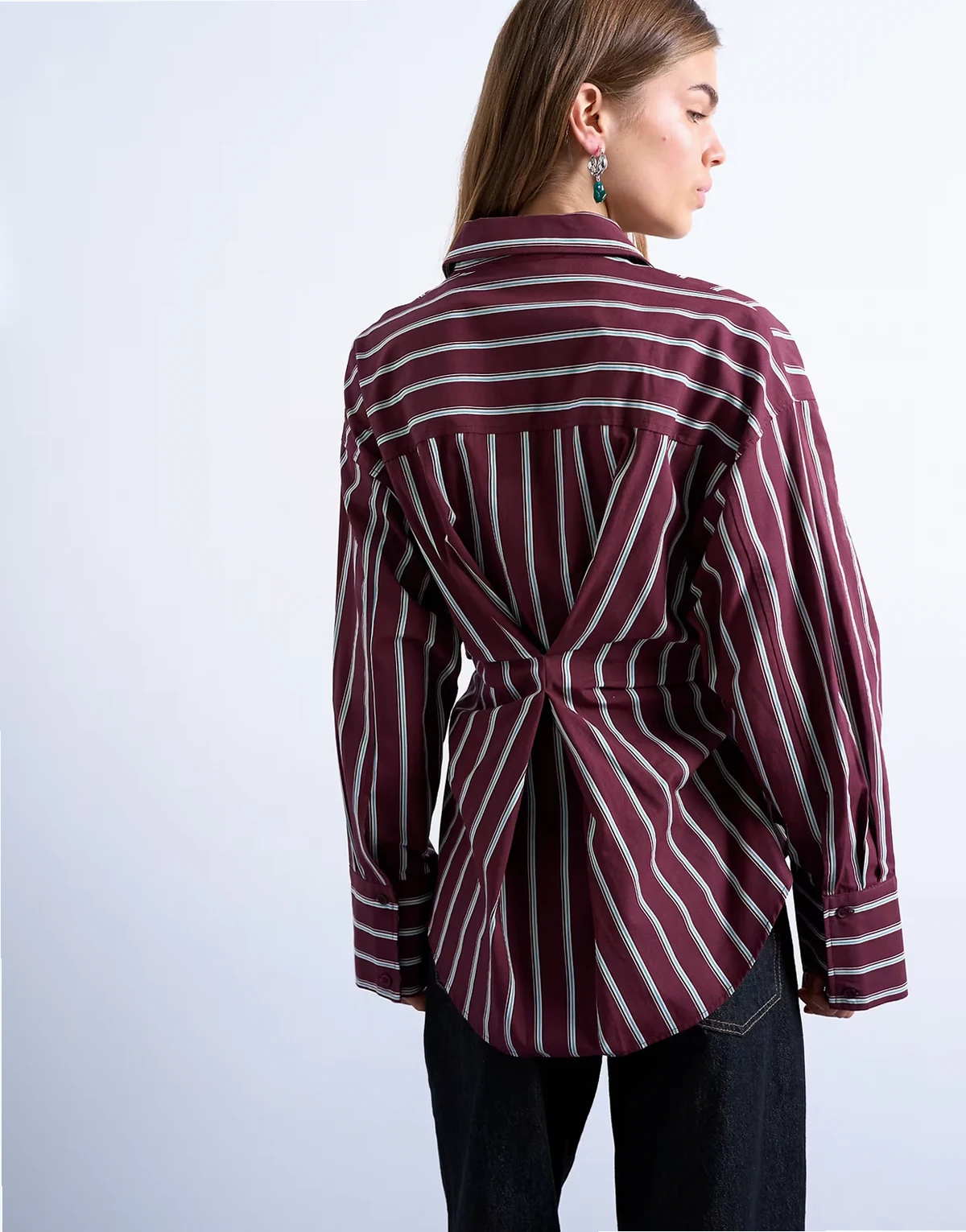 asymmetric waisted long sleeve shirt set