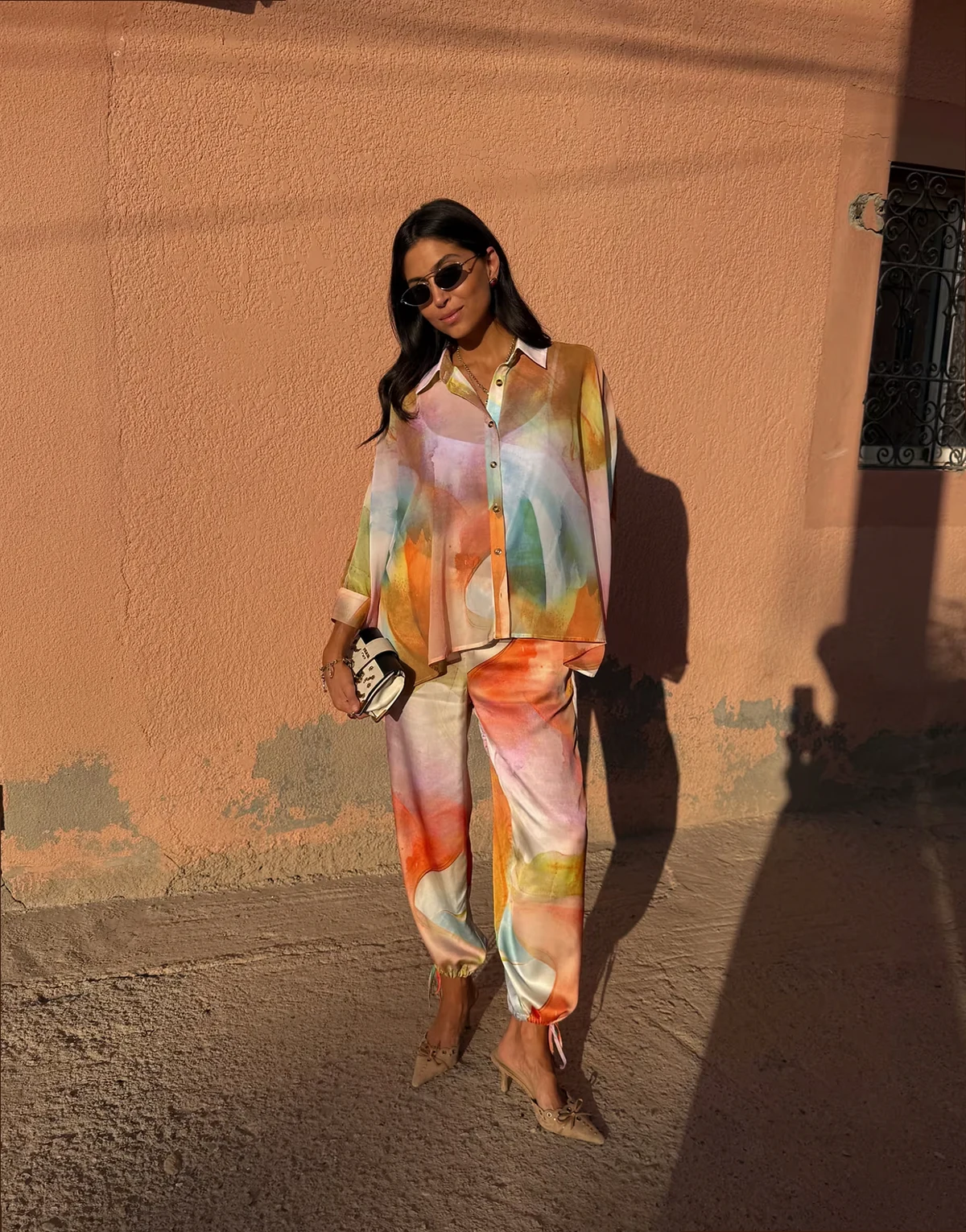 abstract cape shirt in ombre - part of a set