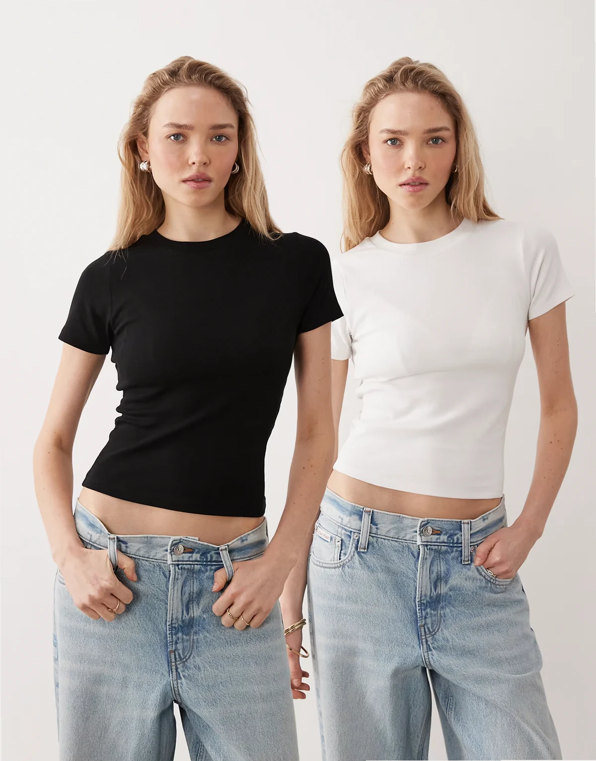 2 pack baby tees in black and white