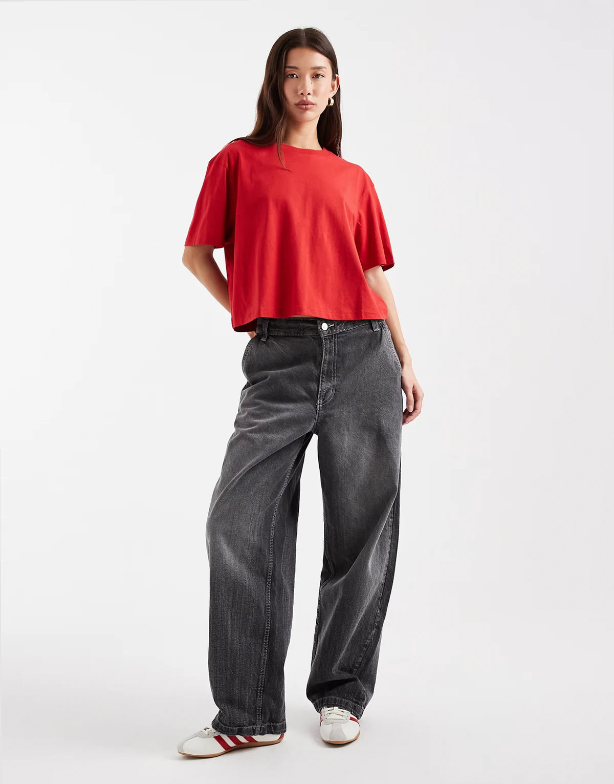 boxy short sleeve t-shirt in cherry