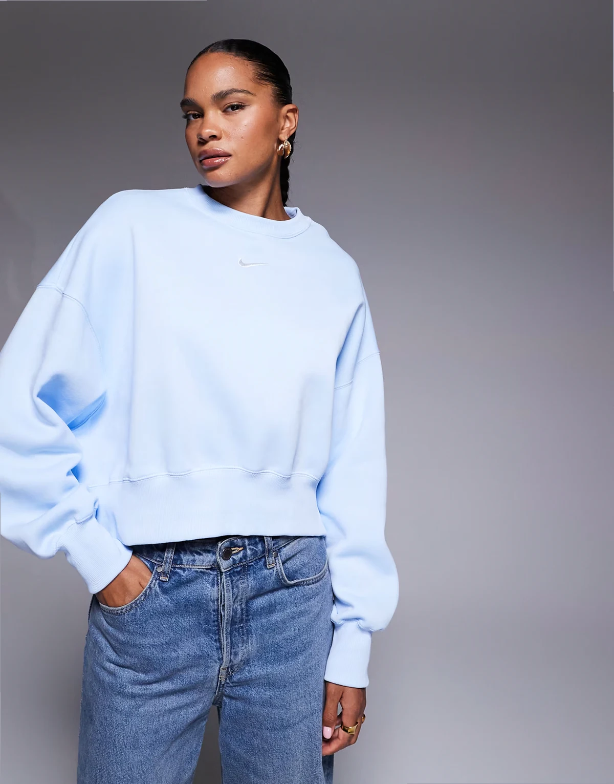 Phoenix Fleece over-oversized sweatshirt in light blue