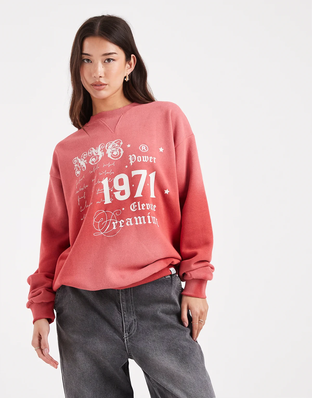 – Sweatshirt in Rot mit „Dreaming“-Print