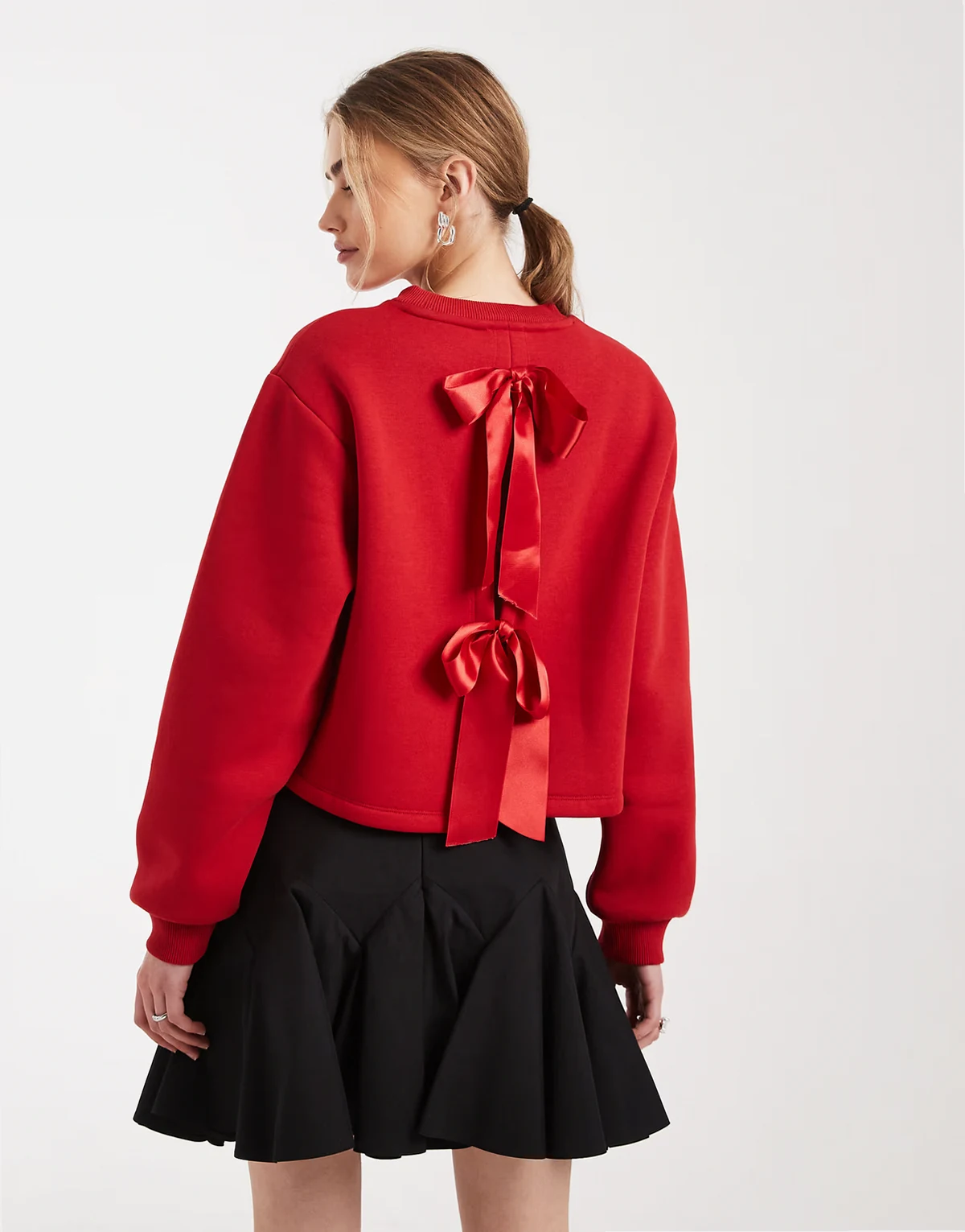 sweatshirt with back bow detail in red