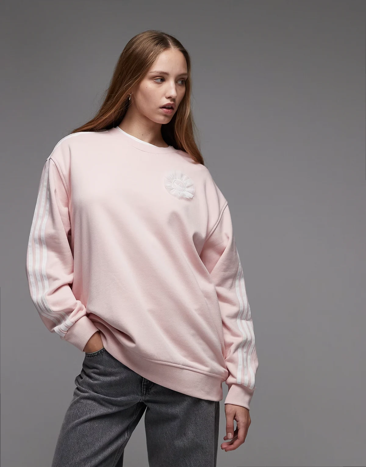 Adiluna ruffle logo detail sweatshirt in pink
