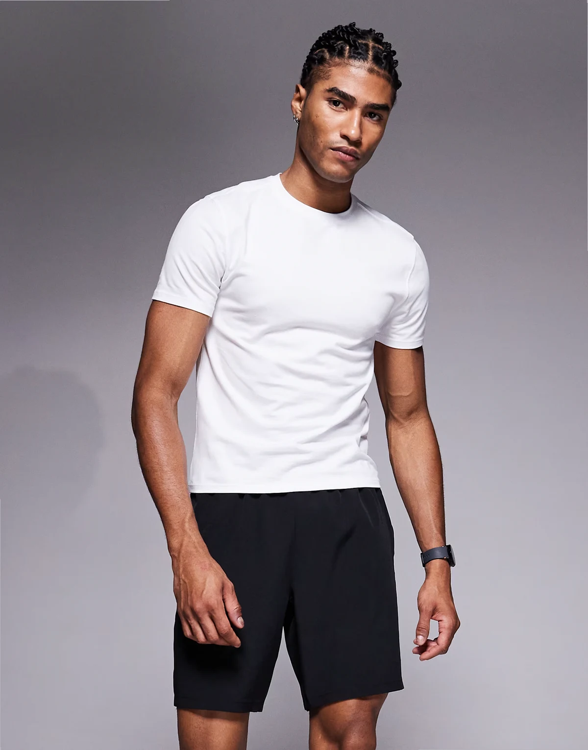 shrunken fit cotton baby tee with quick dry finish in white