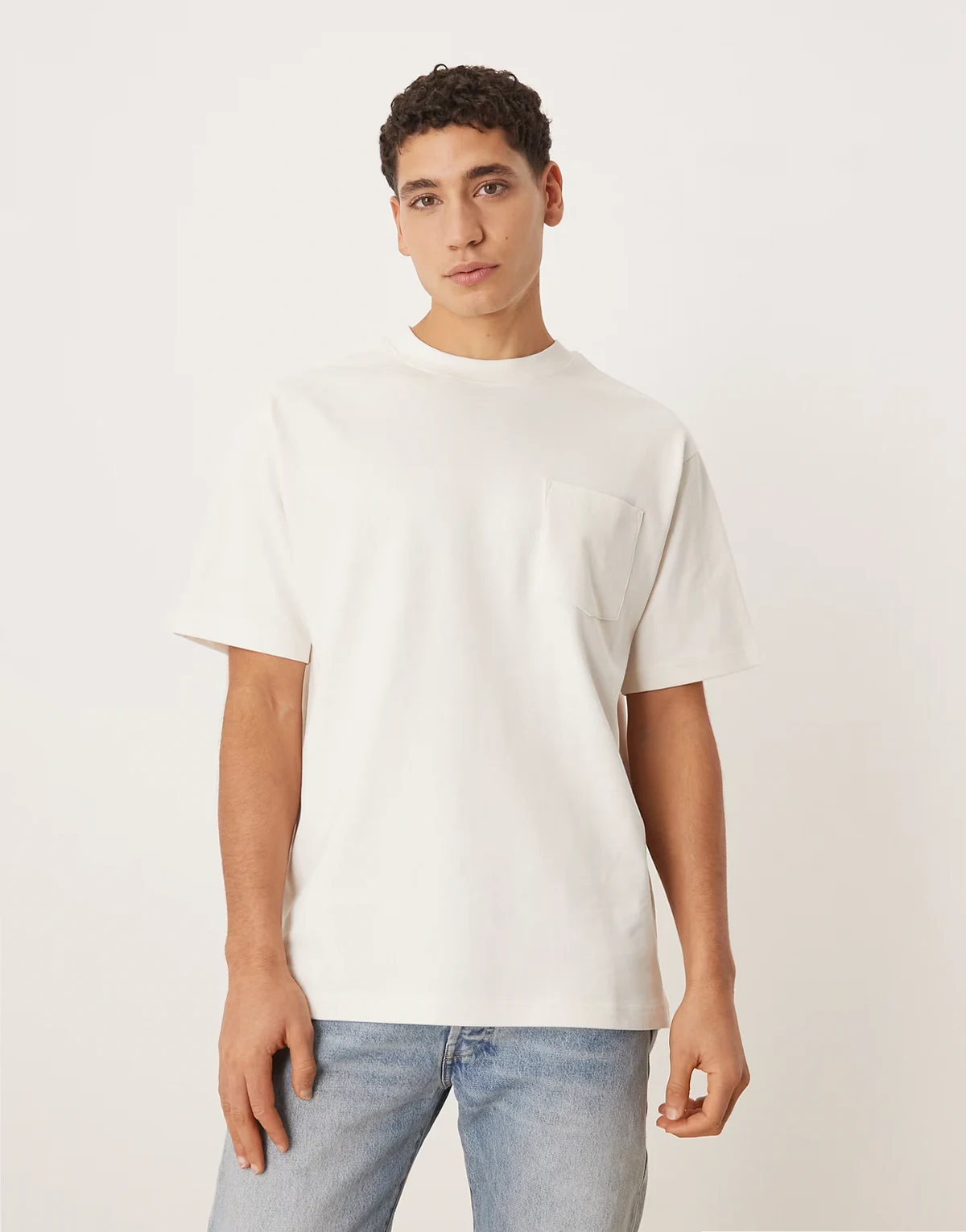 – Circular Design Collection – Bardzo gruby luźny T-shirt w neutralnym kolorze