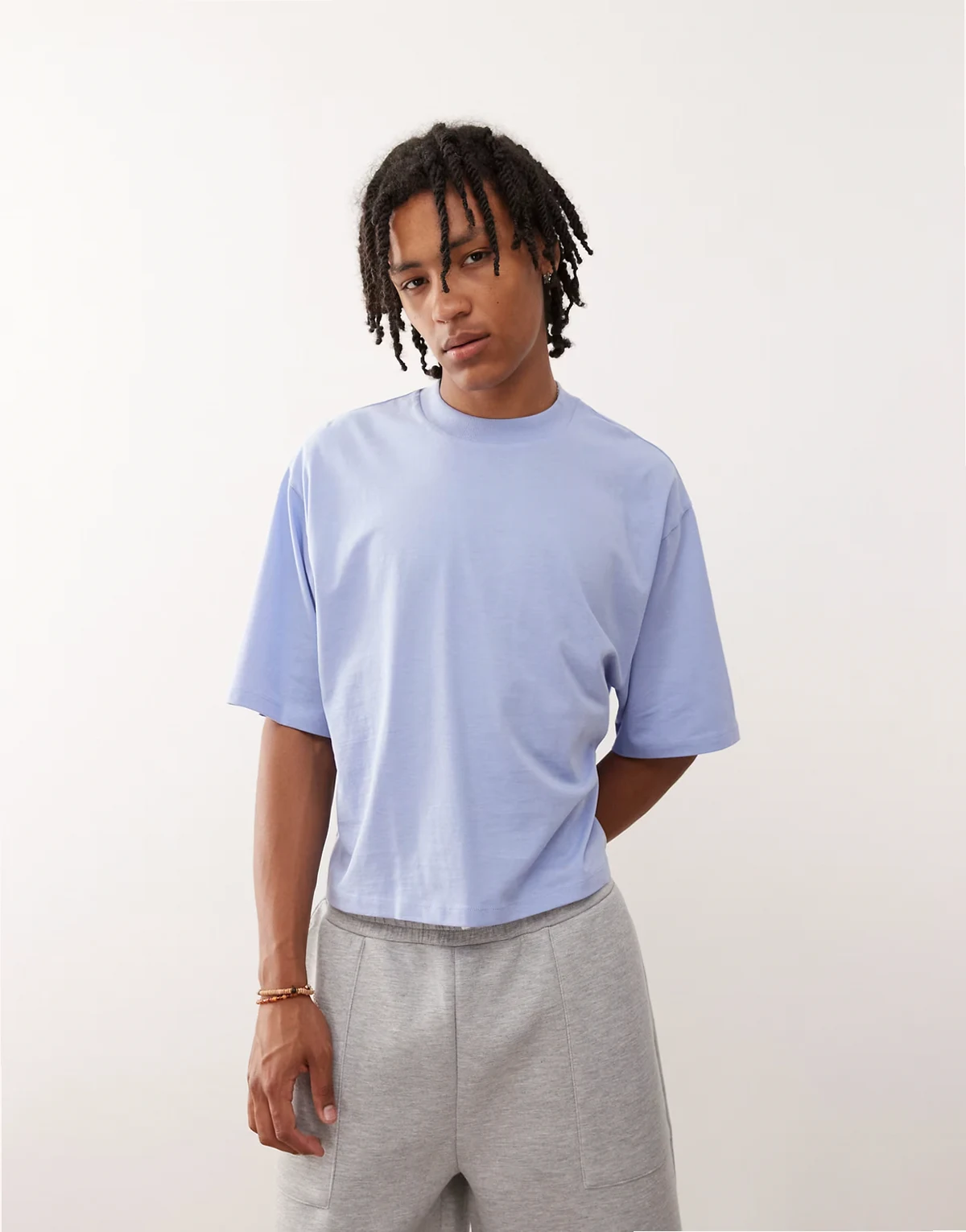 boxy relaxed T-shirt in light blue