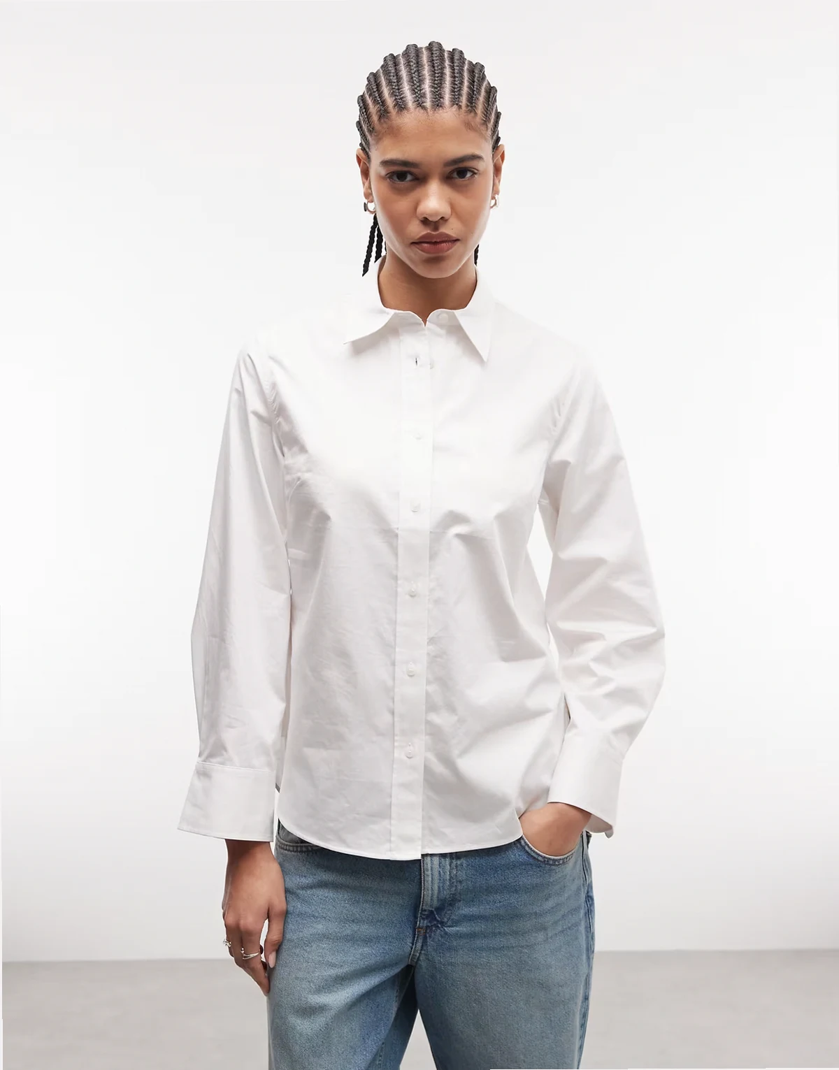 pure cotton regular fit shirt in white