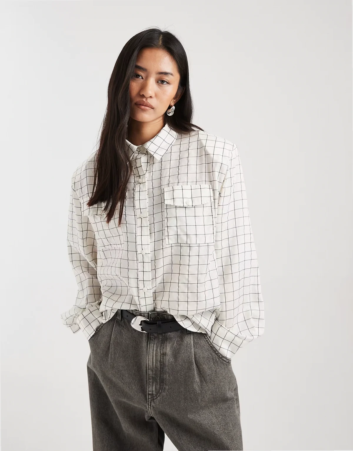 Tall – Oversize-Hemd mit Karomuster und Longline-Schnitt