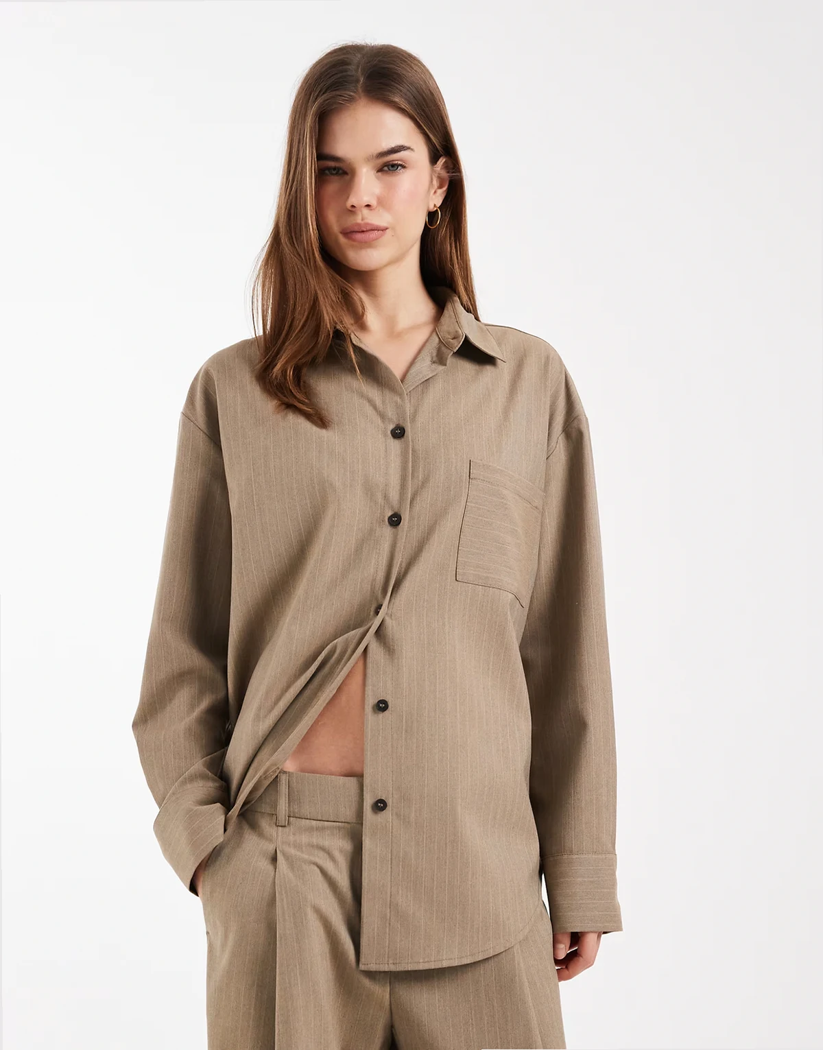 tailored relaxed mensy shirt in stripe - part of a set