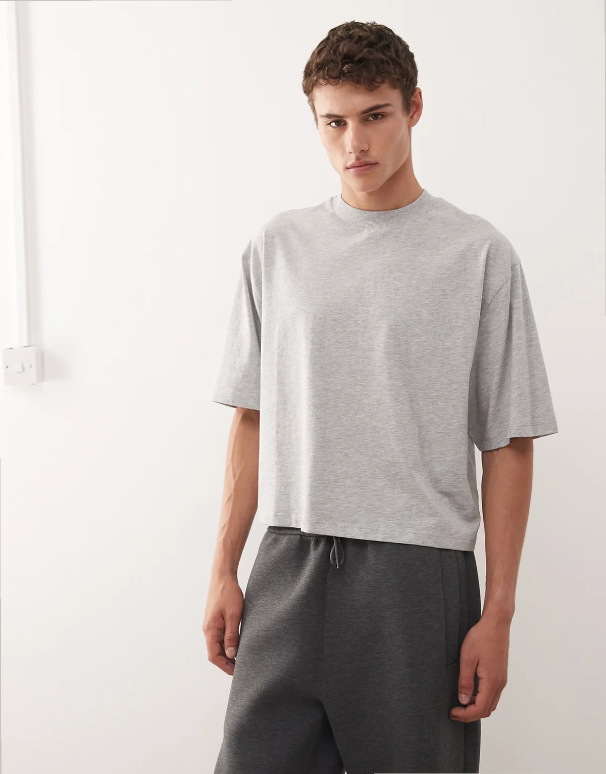 boxy T-shirt in gray heather