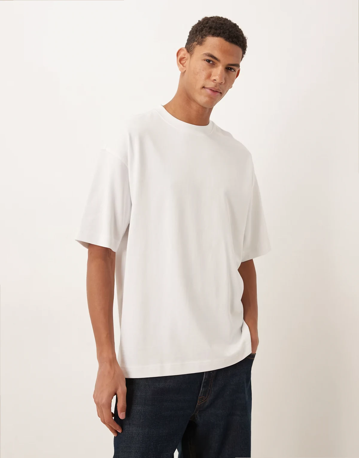 – Circular Design Collection – Biały bardzo gruby T-shirt oversize