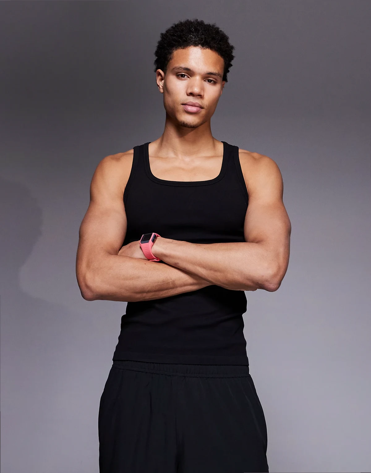 seamless ribbed slim fit square neck tank top in black