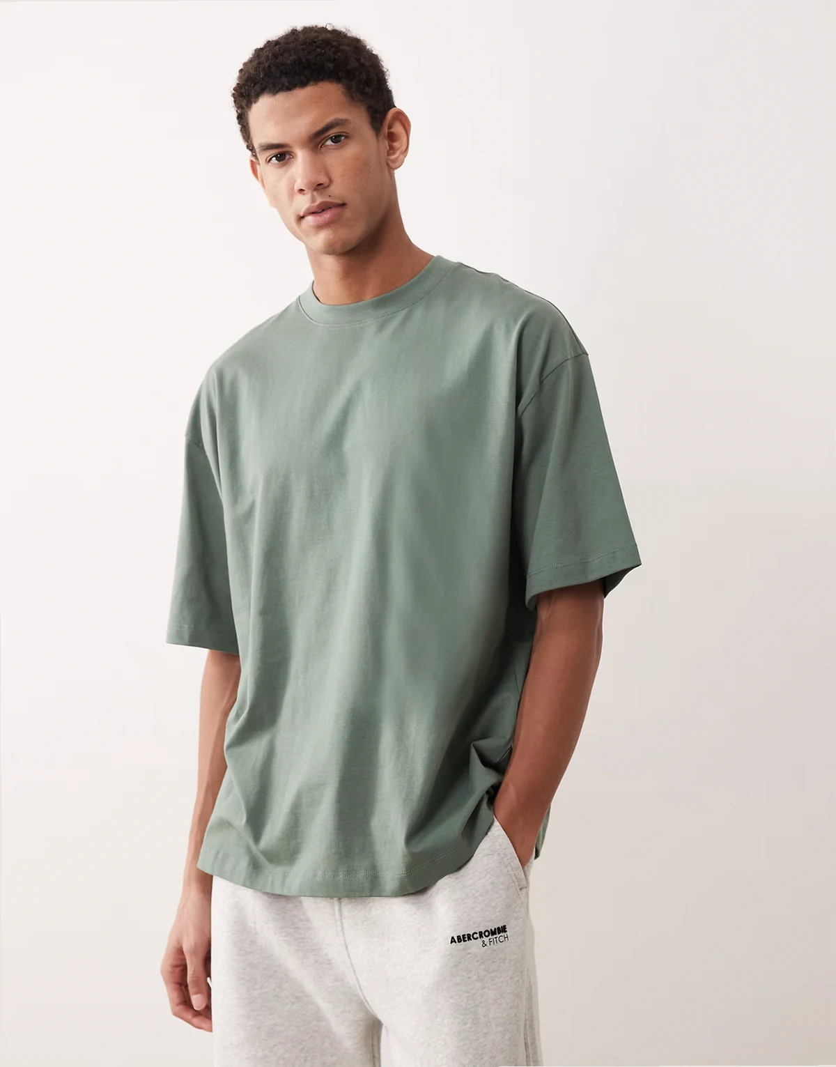 – Basic – Zielony T-shirt oversize