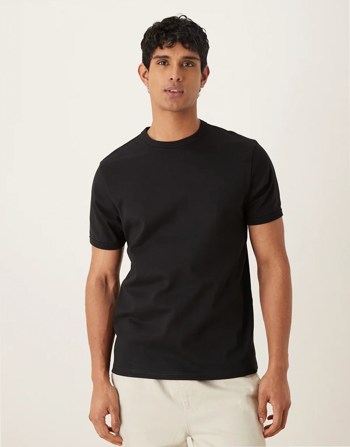 Premium – Czarny T-shirt z materiału interlock
