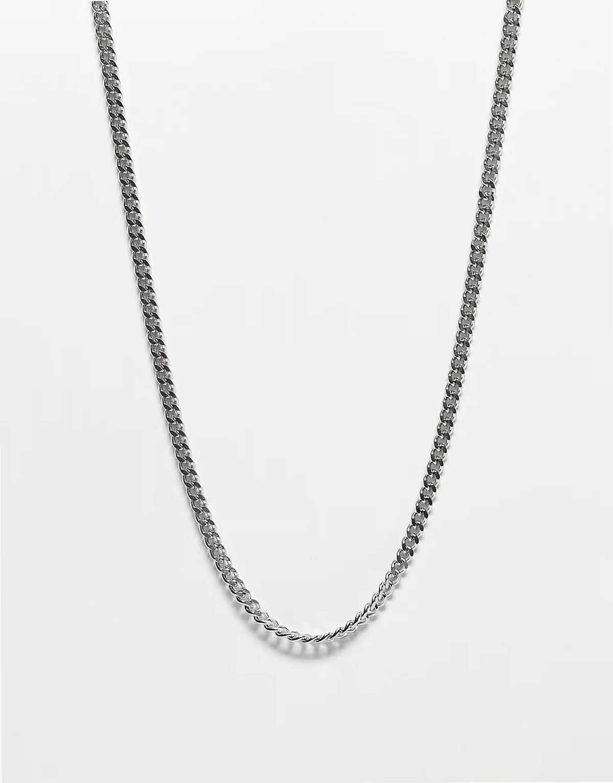 waterproof stainless steel short slim 4mm chain necklace in silver