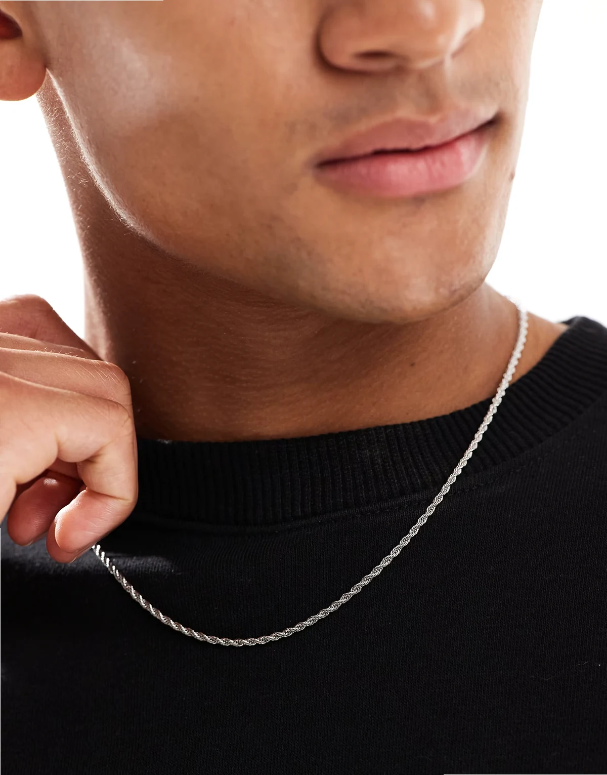 2.5mm Rope chain necklace in stainless steel