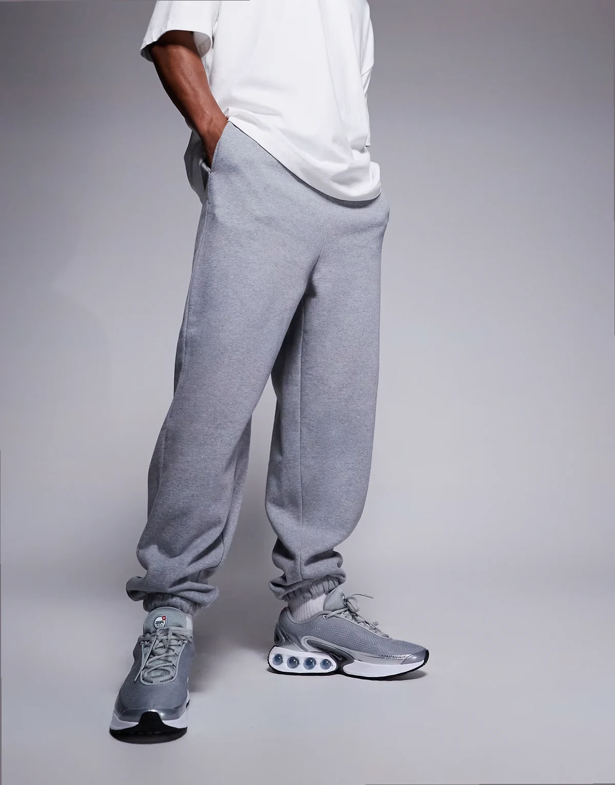 premium heavyweight oversized joggers in heather gray