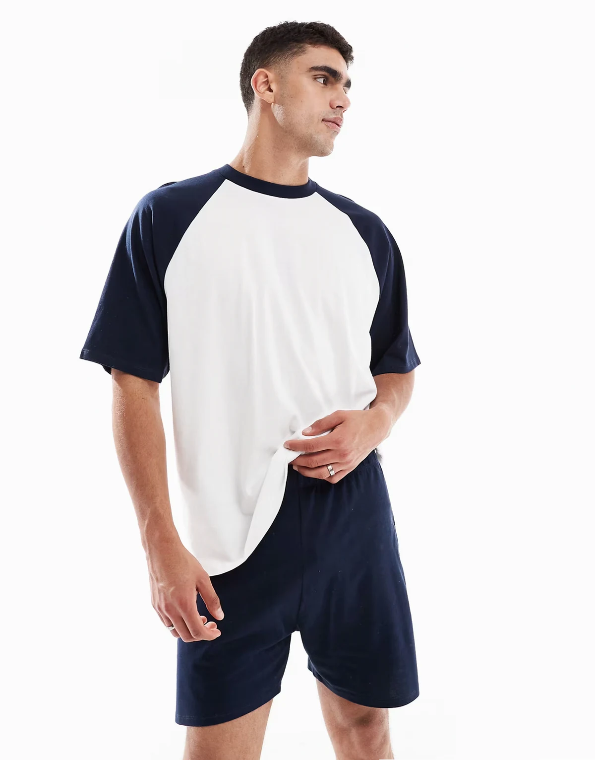 raglan pajama set in navy