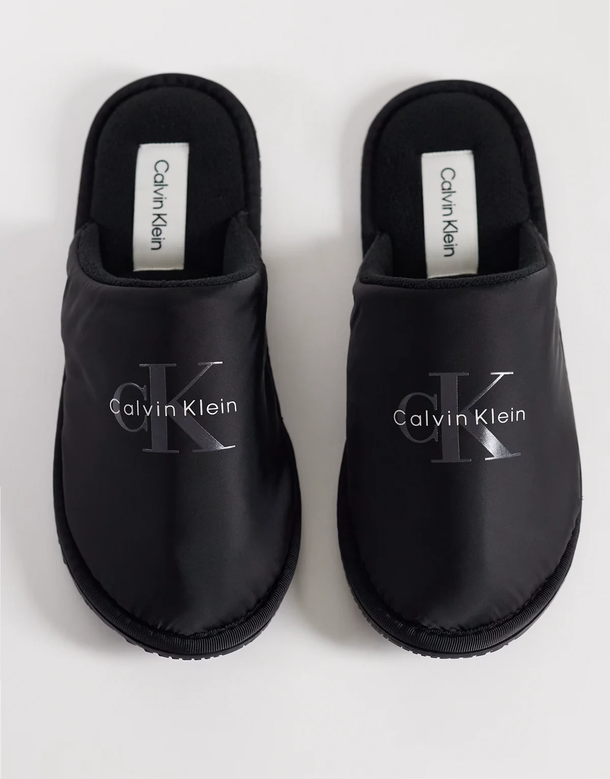 – Mules-Hausschuhe in Schwarz mit Logo